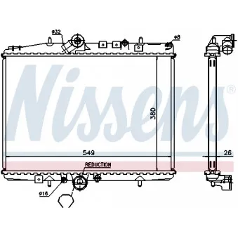 Radiateur, refroidissement du moteur NISSENS