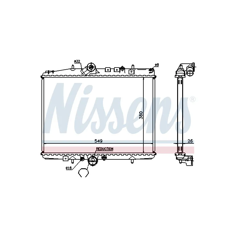 Radiateur, refroidissement du moteur NISSENS 698211