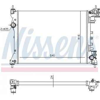 Radiateur, refroidissement du moteur NISSENS 698274