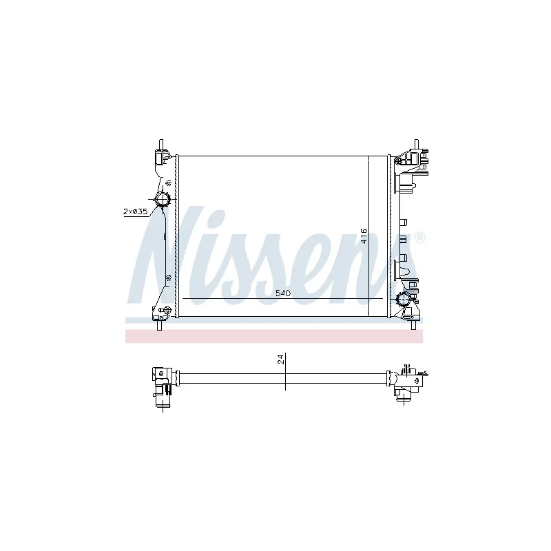 Radiateur, refroidissement du moteur NISSENS 698274
