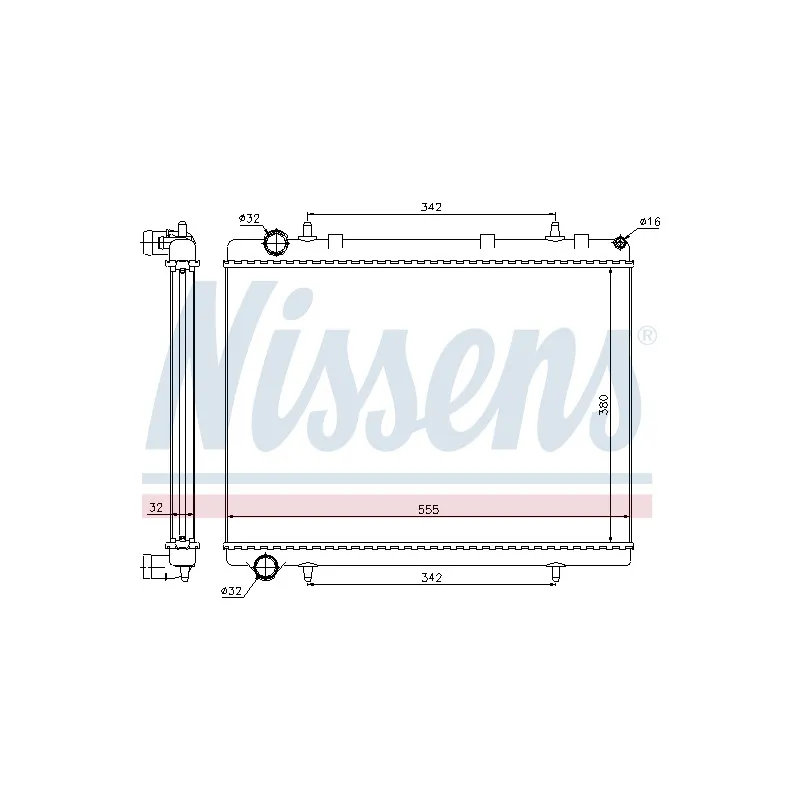 Radiateur, refroidissement du moteur NISSENS 698507