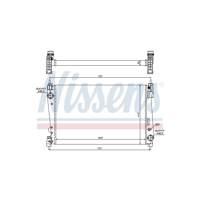 Radiateur, refroidissement du moteur NISSENS 698512