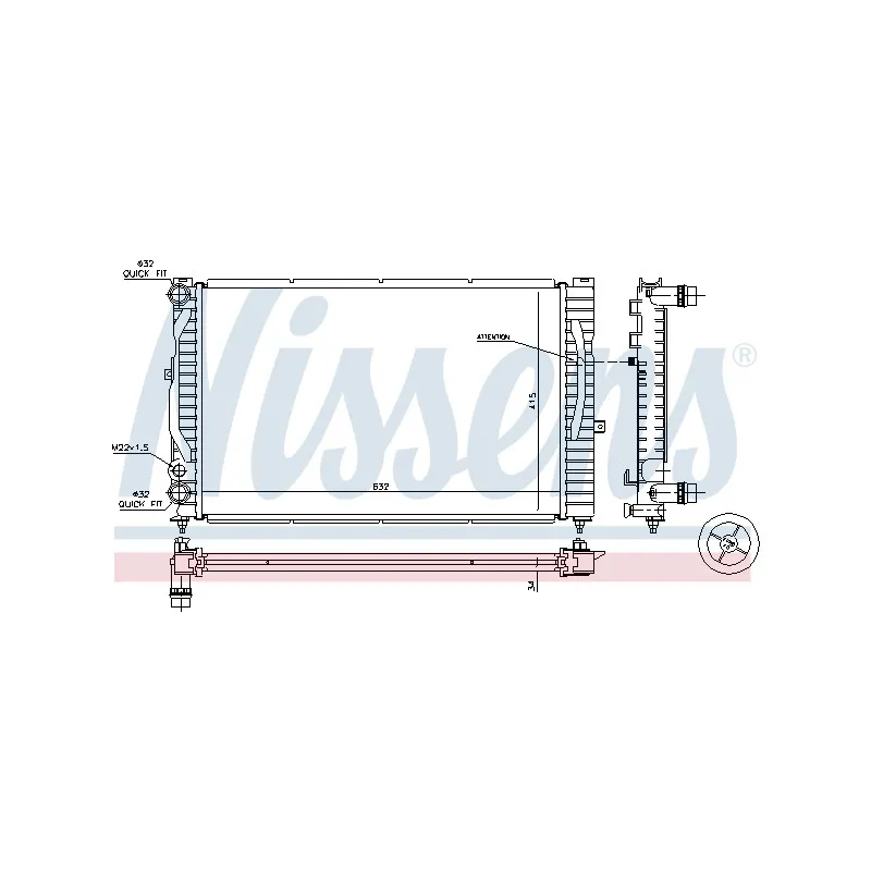 Radiateur, refroidissement du moteur NISSENS 698526