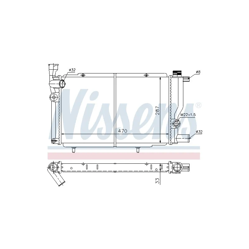 Radiateur, refroidissement du moteur NISSENS 698532