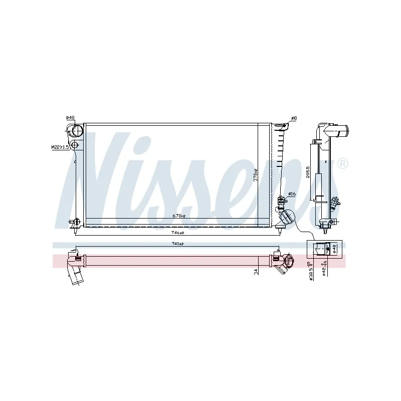 Radiateur, refroidissement du moteur NISSENS 698681