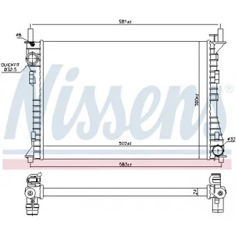 Radiateur, refroidissement du moteur NISSENS 698700
