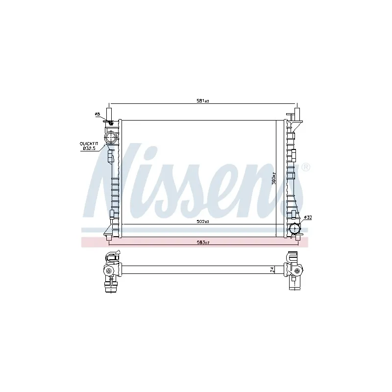 Radiateur, refroidissement du moteur NISSENS 698700