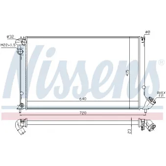 Radiateur, refroidissement du moteur NISSENS