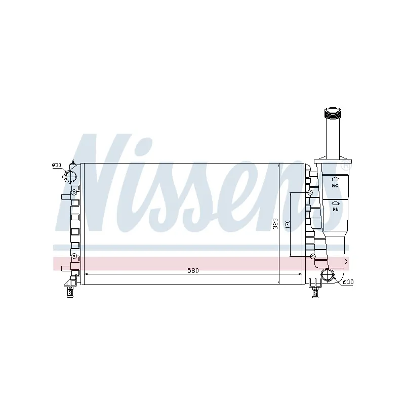 Radiateur, refroidissement du moteur NISSENS 699025