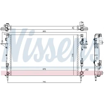 Radiateur, refroidissement du moteur NISSENS 699207