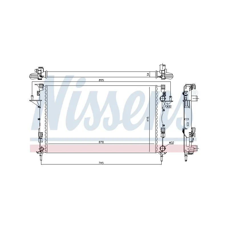 Radiateur, refroidissement du moteur NISSENS 699207
