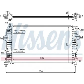 Radiateur, refroidissement du moteur NISSENS 699250