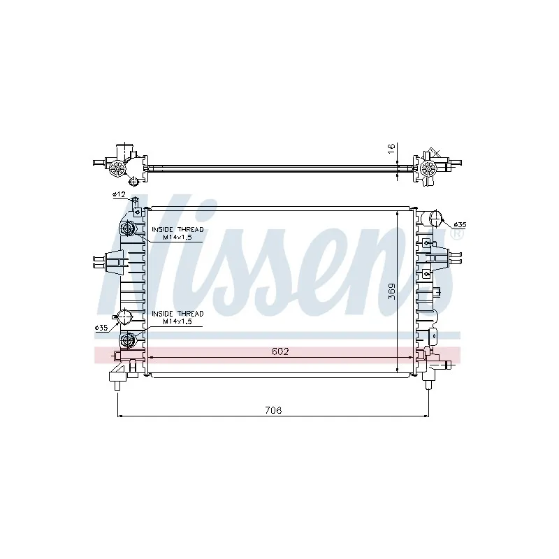 Radiateur, refroidissement du moteur NISSENS 699250