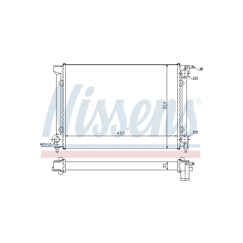 Radiateur, refroidissement du moteur NISSENS 699406