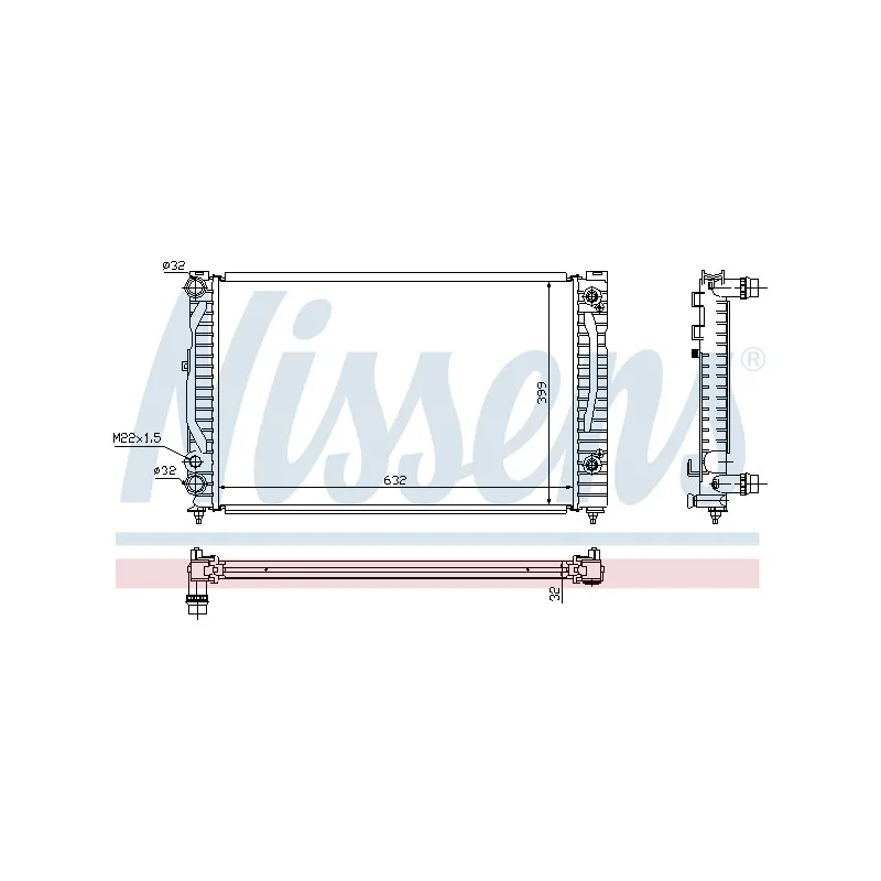 Radiateur, refroidissement du moteur NISSENS 699409