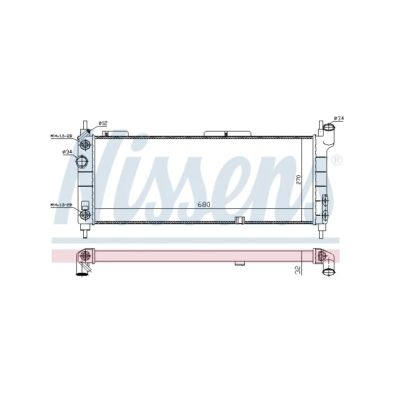 Radiateur, refroidissement du moteur NISSENS 699458