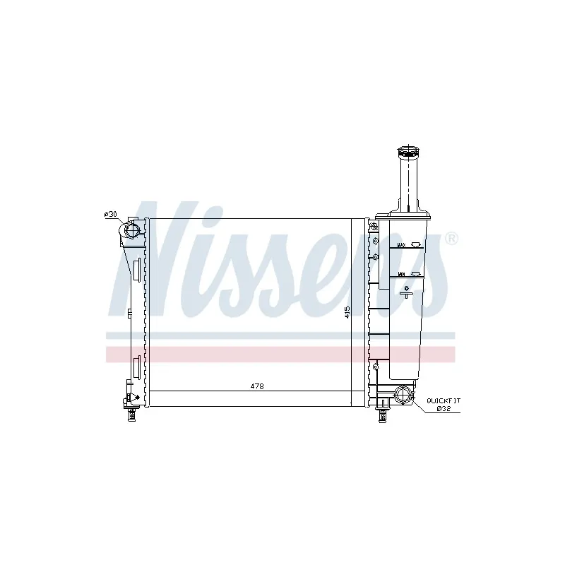 Radiateur, refroidissement du moteur NISSENS 699518