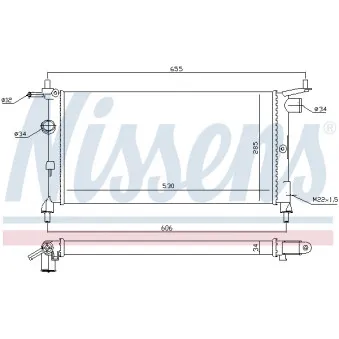 Radiateur, refroidissement du moteur NISSENS 699647