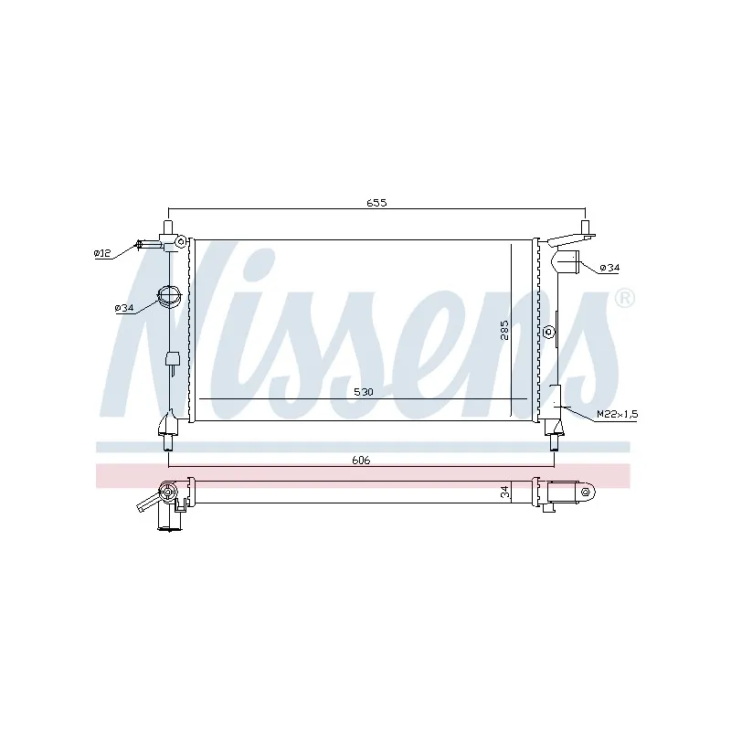 Radiateur, refroidissement du moteur NISSENS 699647