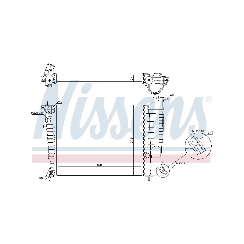 Radiateur, refroidissement du moteur NISSENS 699742