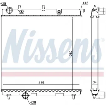 Radiateur, refroidissement du moteur NISSENS 699744