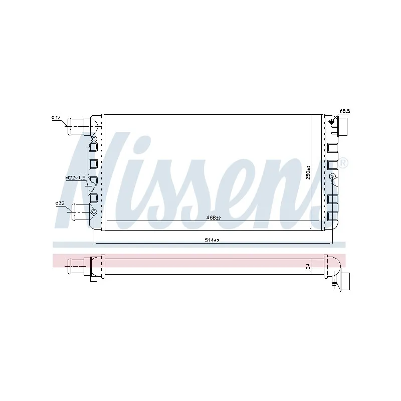 Radiateur, refroidissement du moteur NISSENS 699816