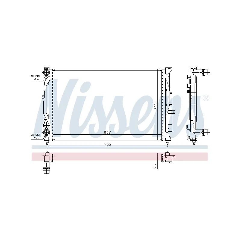 Radiateur, refroidissement du moteur NISSENS 699844
