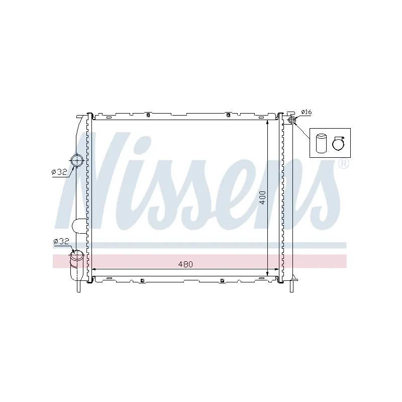 Radiateur, refroidissement du moteur NISSENS 699979