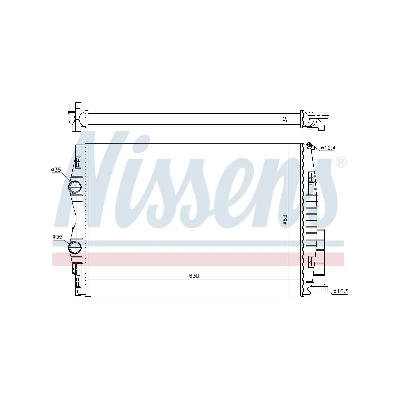Radiateur, refroidissement du moteur NISSENS 699990