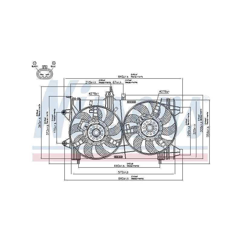 Ventilateur, refroidissement du moteur NISSENS 85053