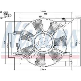 Ventilateur, refroidissement du moteur NISSENS 85060