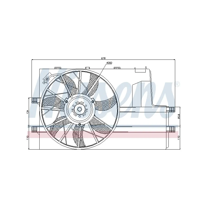 Ventilateur, refroidissement du moteur NISSENS 85078