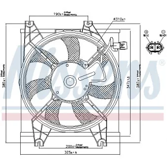 Ventilateur, refroidissement du moteur NISSENS 85086