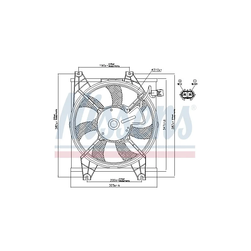 Ventilateur, refroidissement du moteur NISSENS 85086