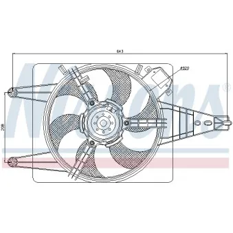 Ventilateur, refroidissement du moteur NISSENS 85100