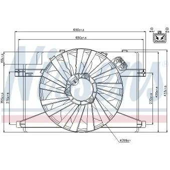 Ventilateur, refroidissement du moteur NISSENS 85106