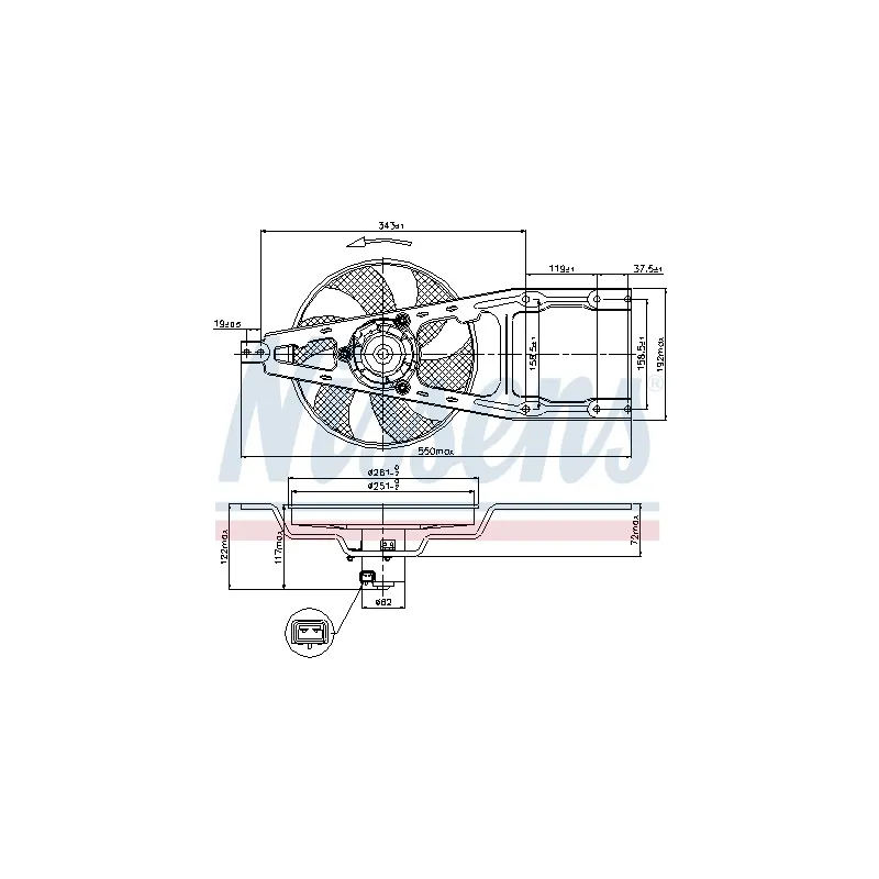 Ventilateur, refroidissement du moteur NISSENS 85135