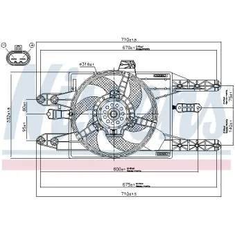 Ventilateur, refroidissement du moteur NISSENS 85142