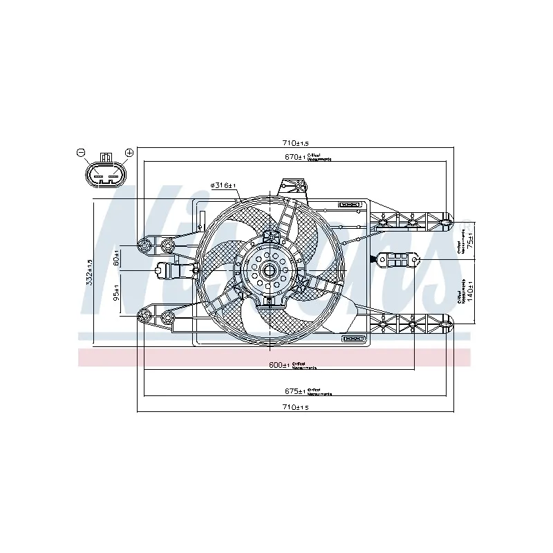 Ventilateur, refroidissement du moteur NISSENS 85142