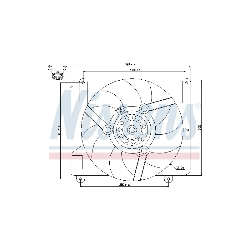 Ventilateur, refroidissement du moteur NISSENS 85143