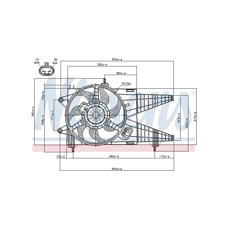 Ventilateur, refroidissement du moteur NISSENS 85160