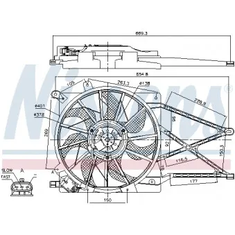 Ventilateur, refroidissement du moteur NISSENS 85175