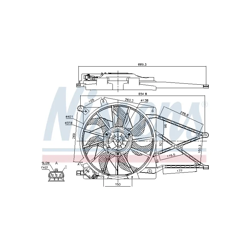 Ventilateur, refroidissement du moteur NISSENS 85175