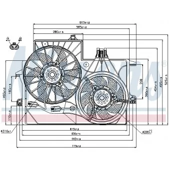 Ventilateur, refroidissement du moteur NISSENS 85200