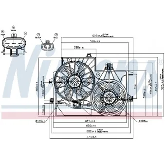 Ventilateur, refroidissement du moteur NISSENS 85201