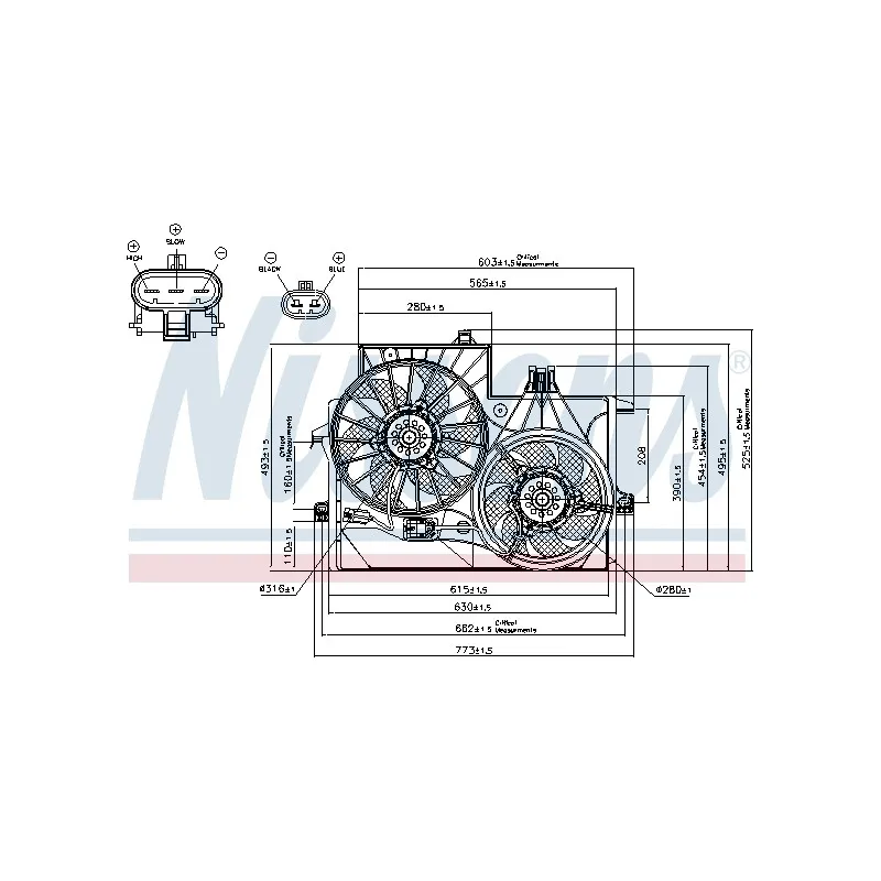 Ventilateur, refroidissement du moteur NISSENS 85201