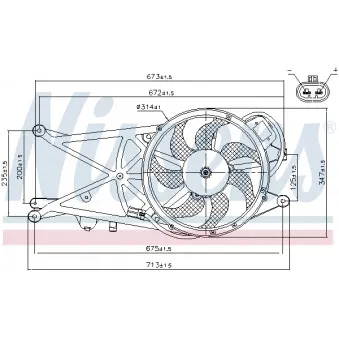Ventilateur, condenseur de climatisation NISSENS 85205