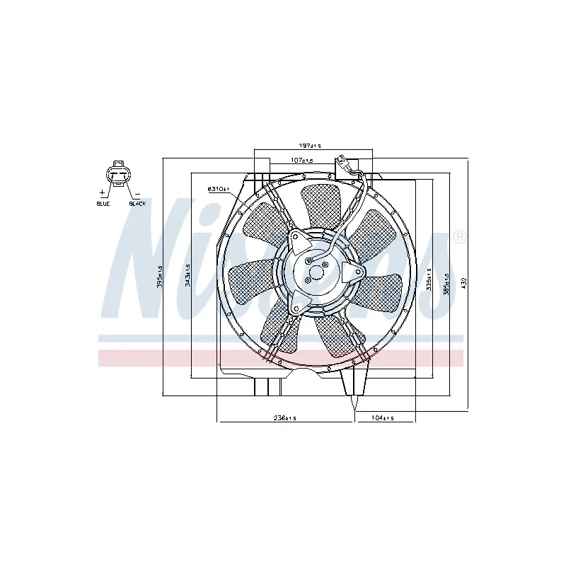 Ventilateur, condenseur de climatisation NISSENS 85275