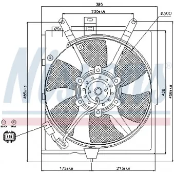 Ventilateur, refroidissement du moteur NISSENS 85300