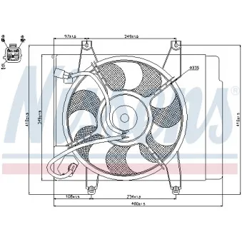 Ventilateur, refroidissement du moteur NISSENS 85344
